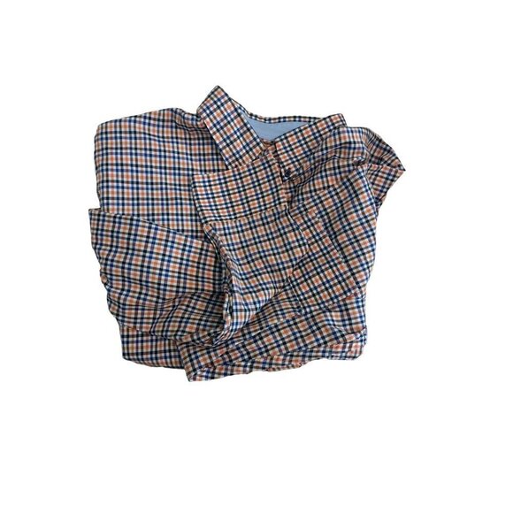 Izod mens button front long sleeve shirt size L blue orange white  checks - Picture 8 of 11